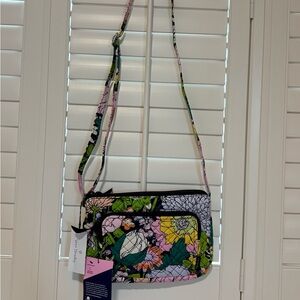 Vera Bradley Floral Crossbody in Green, Pink & Yellow